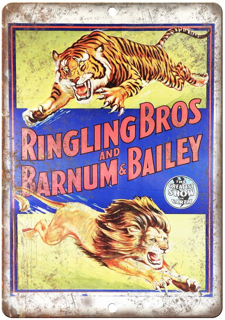 Ringling Bros Greatest Show on Earth Metal Sign
