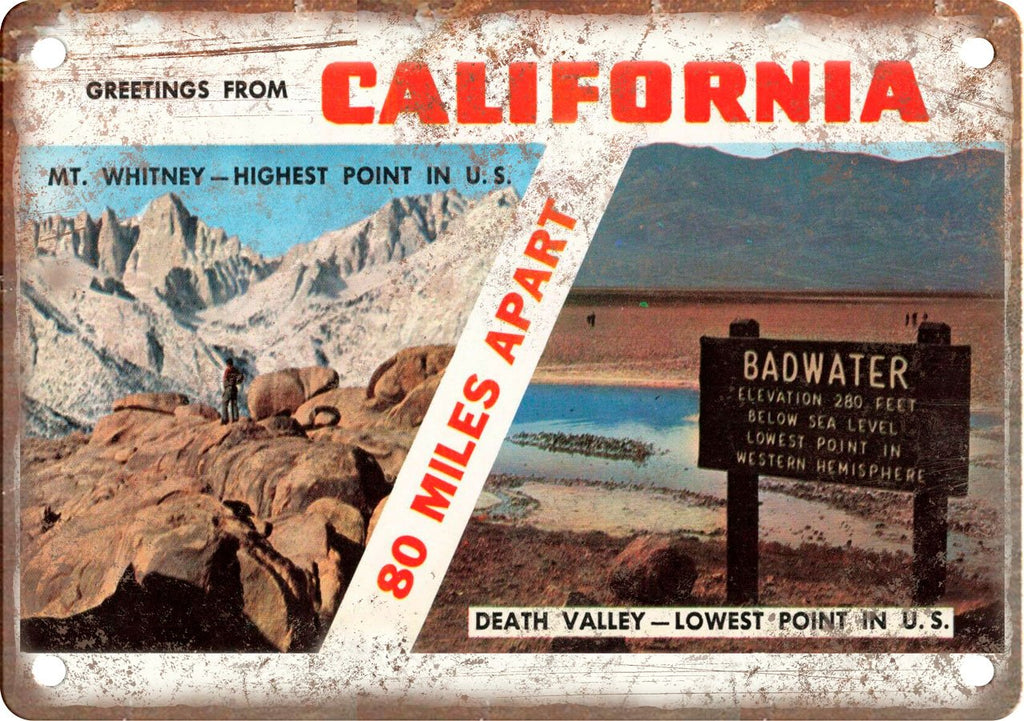 Death Valley Cali Greetings From Metal Sign