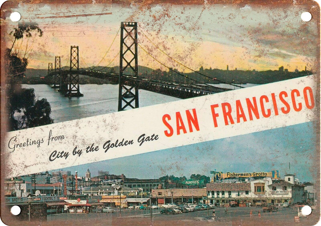 San Francisco California Greetings From Metal Sign