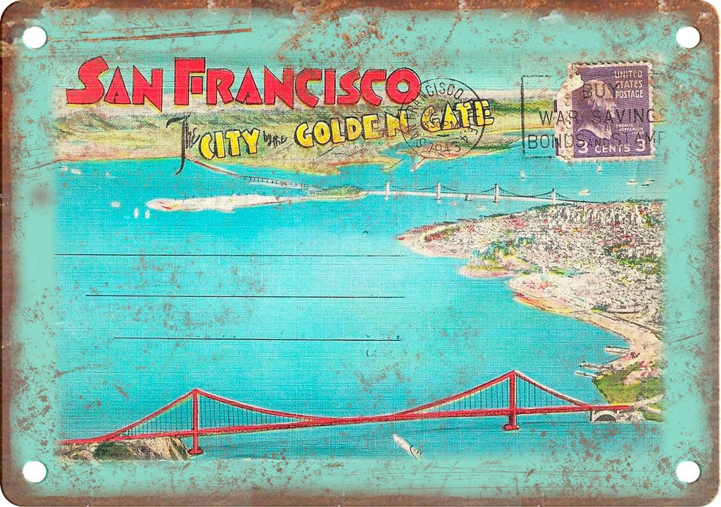 San Francisco Greetings From Metal Sign