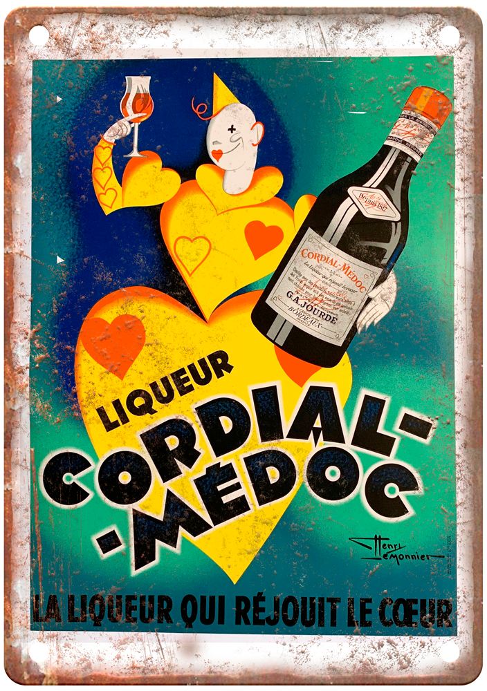 Médoc La Liqueur Qui Vintage Liquor Poster Reproduction Metal Sign