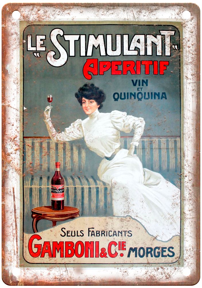 Apéritif Gamboni & Vintage Liquor Poster Sign