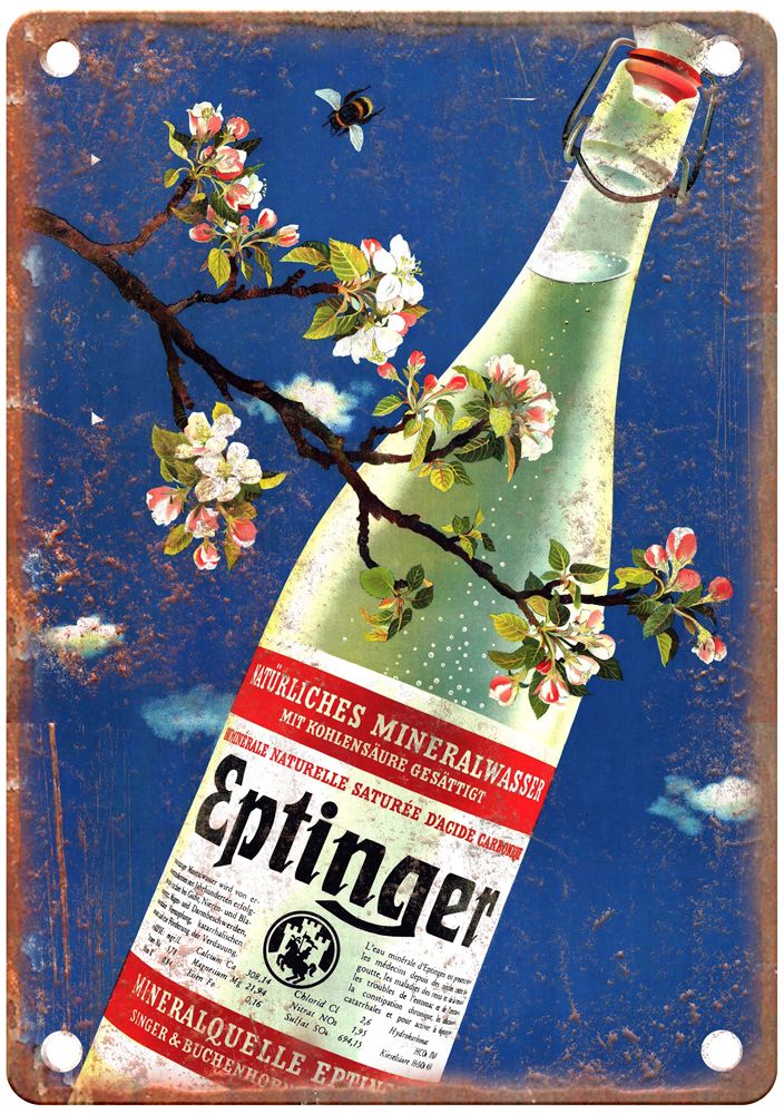 LEUPIN, Herbert Mineralquelle Eptinger Liquor Poster Retro Look Sign