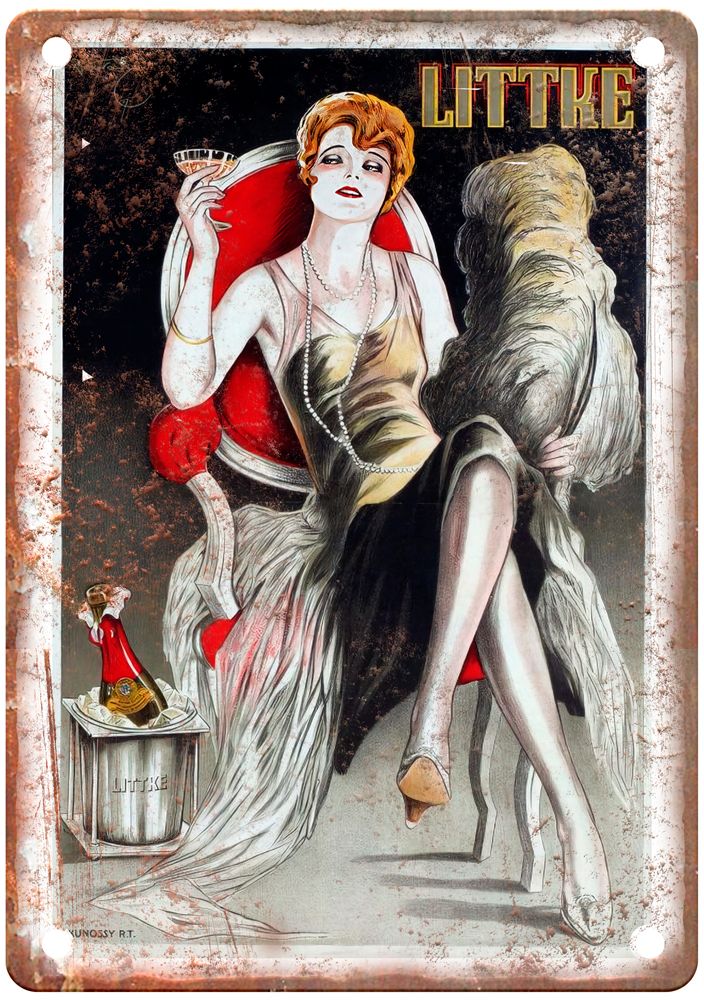 Littke, 1927 Vintage Liquor Poster Retro Look Reproduction Metal Sign