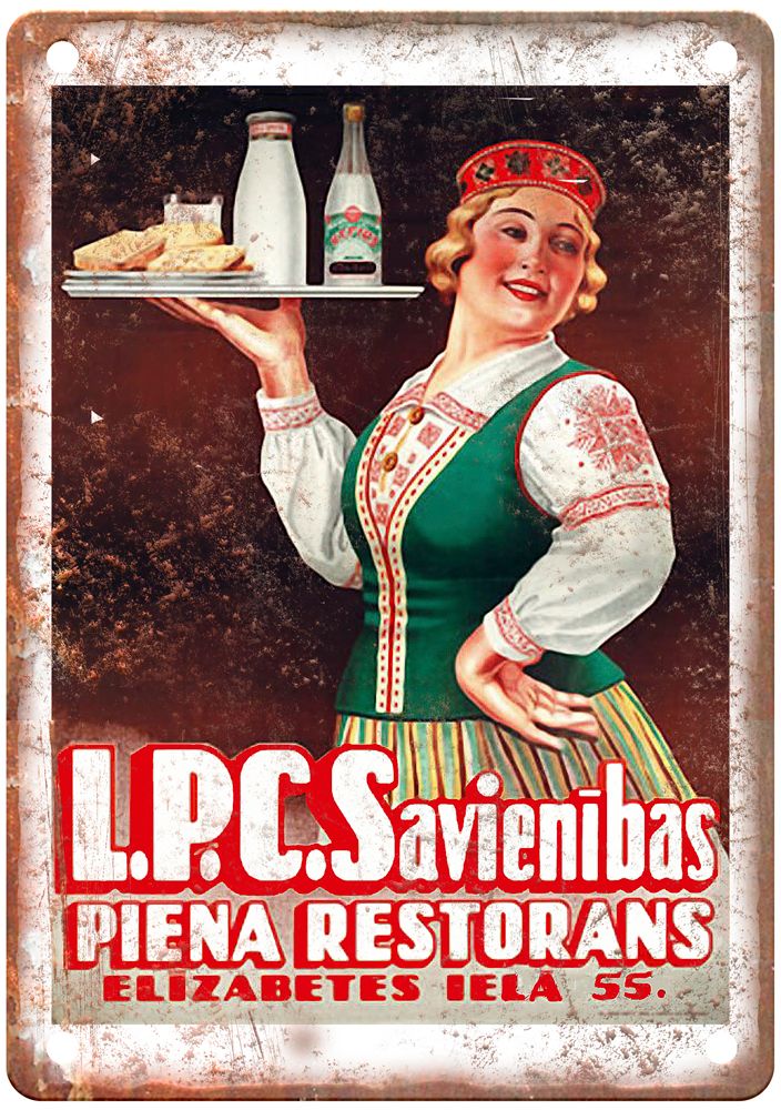 LPC Savienības piena restorāns Vintage Liquor Poster Reproduction Sign