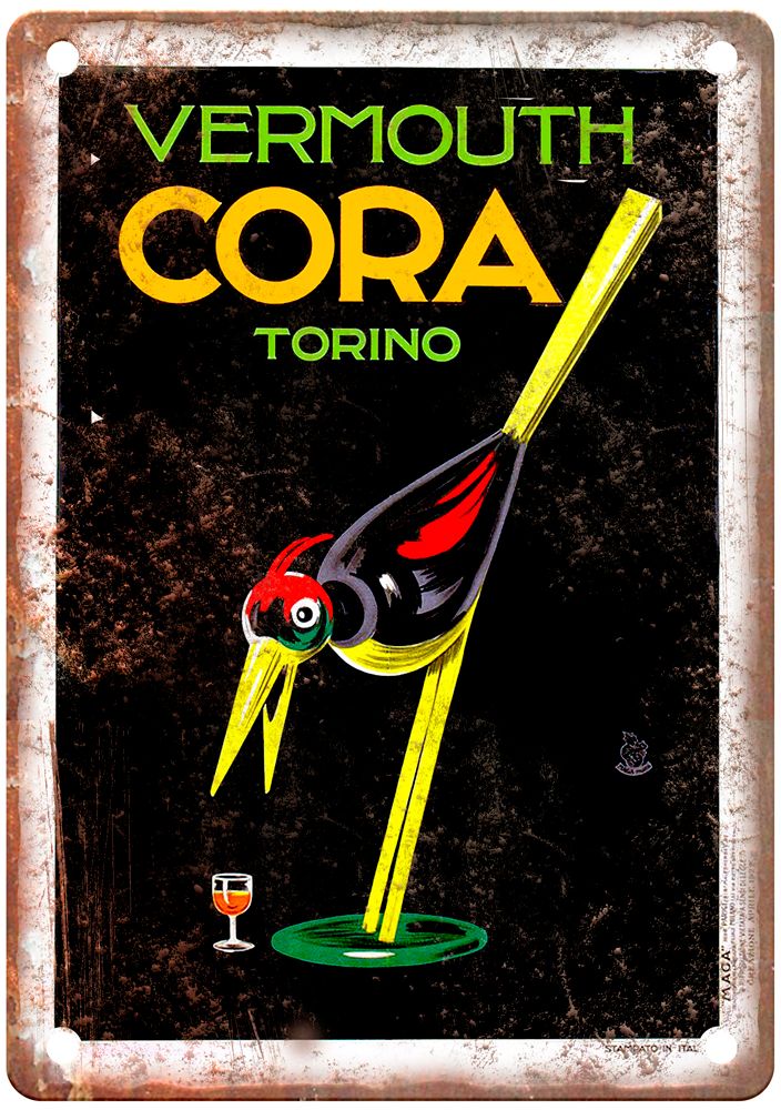 MAGA Vermouth Cora, Torino, 1922 Vintage Liquor Poster Reproduction Sign