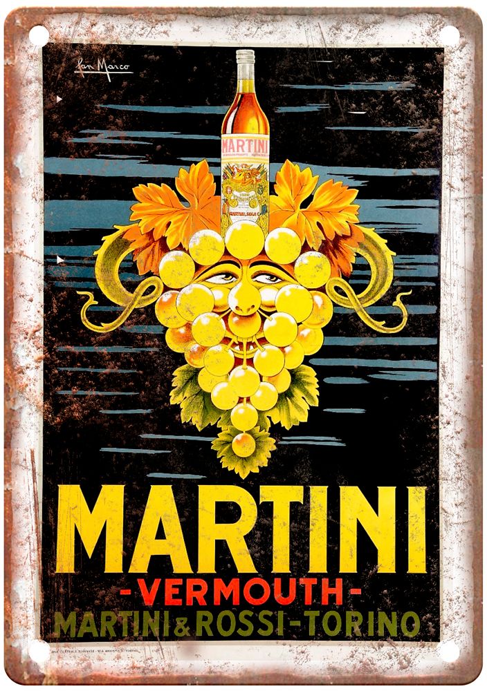 MARCO, Pan Martini Vermouth Vintage Liquor Poster Reproduction Metal Sign