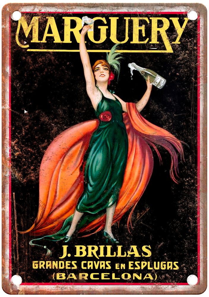 Barcelona Vintage Liquor Poster Retro Look Reproduction Metal Sign