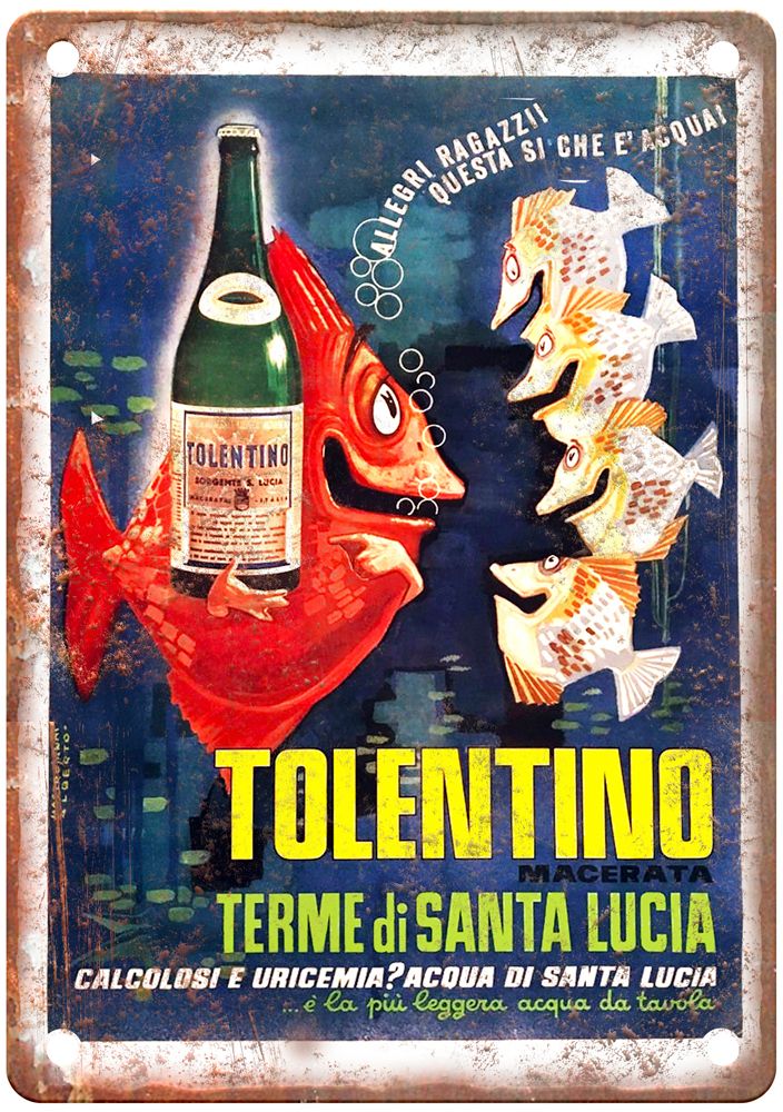 Terme di Santa Lucia Vintage Liquor Poster Reproduction Metal Sign