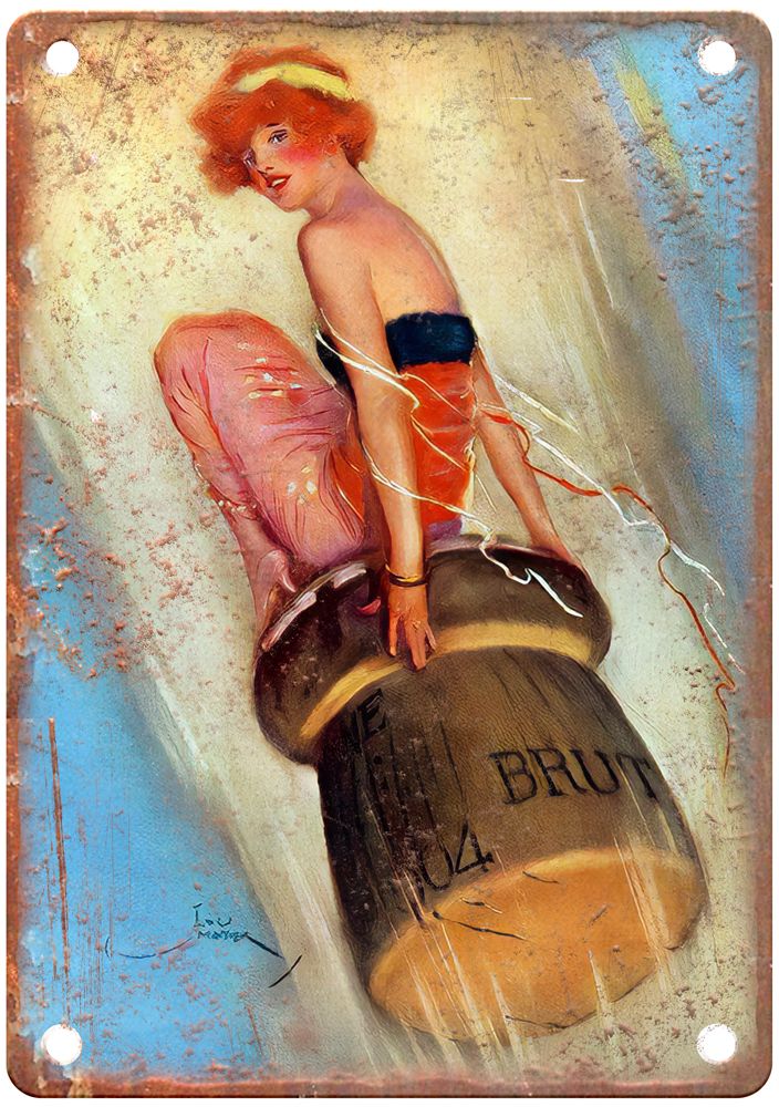 MAYER, Lou Grape-Shot, Brut, c 1915 Vintage Liquor Poster Retro Look Sign