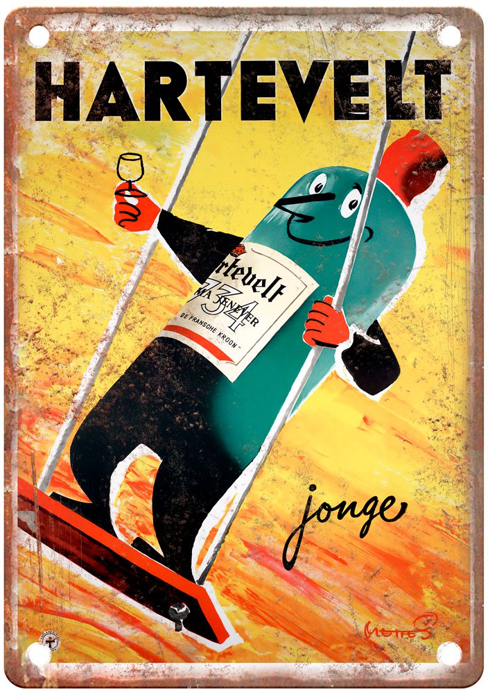 METTES, Frans Hartevelt Jonge, Prima Jenever Liquor Poster Retro Look Sign