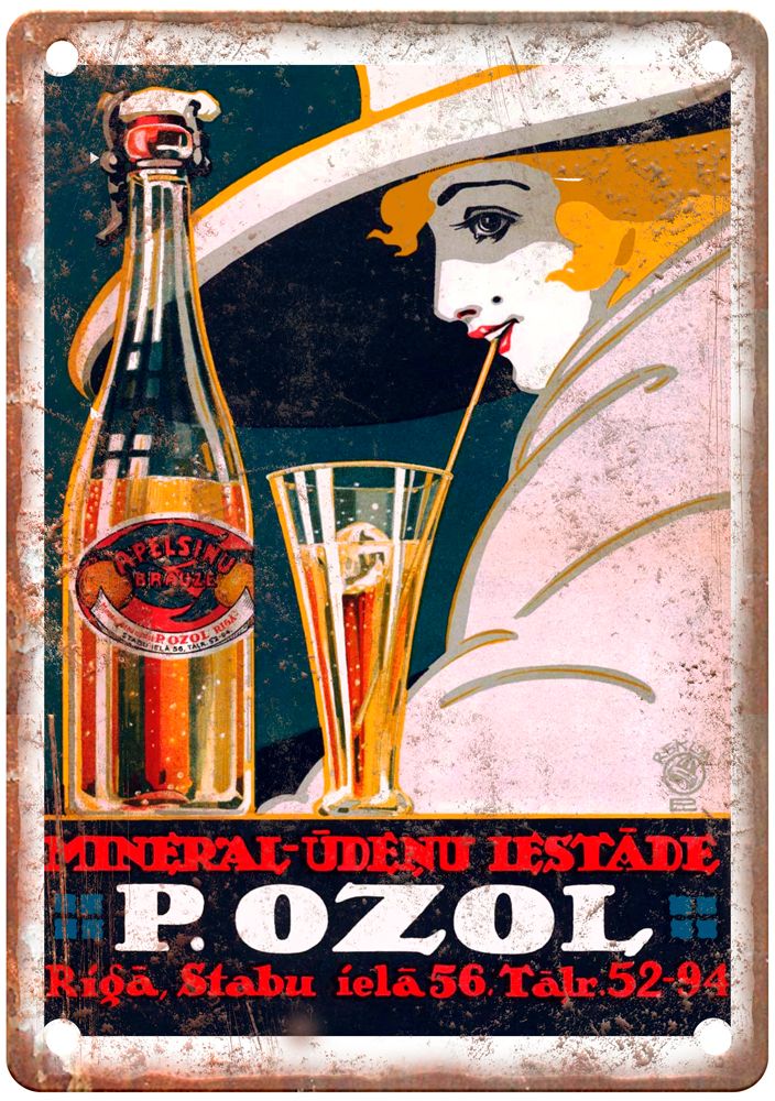 Mineral-Uudenu Iestade P Ozol Vintage Liquor Poster Reproduction Sign