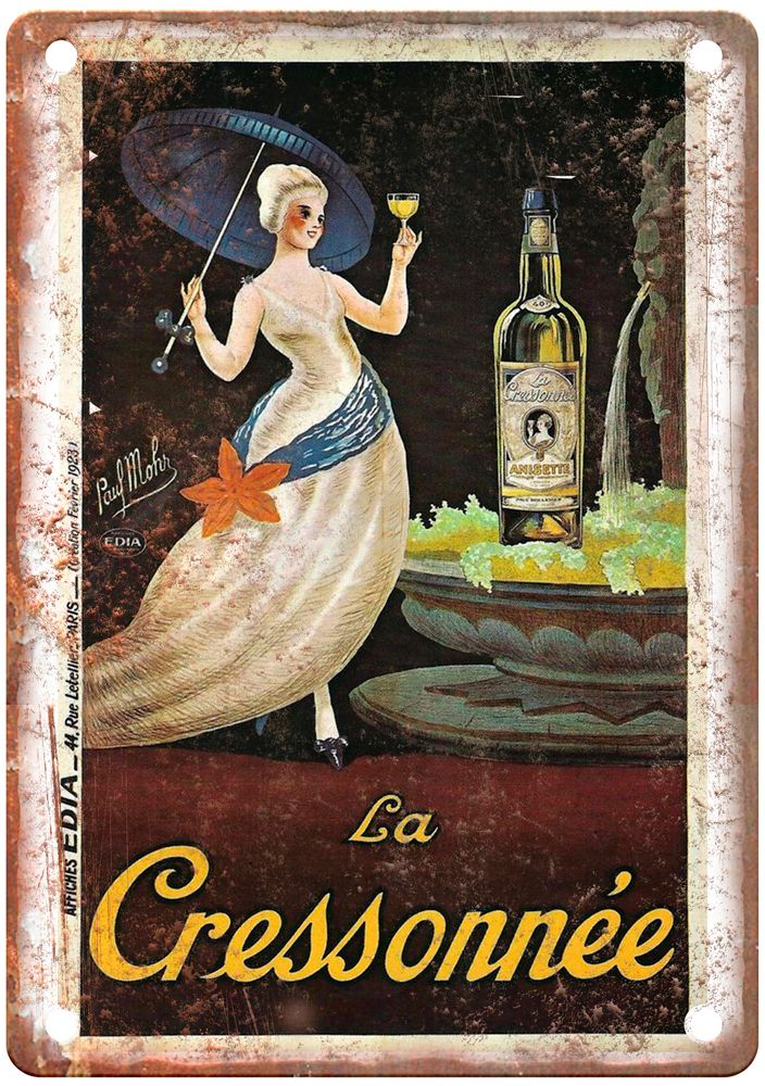 MOHR, Paul La Cressonnée, 1923 Vintage Liquor Poster Reproduction Sign