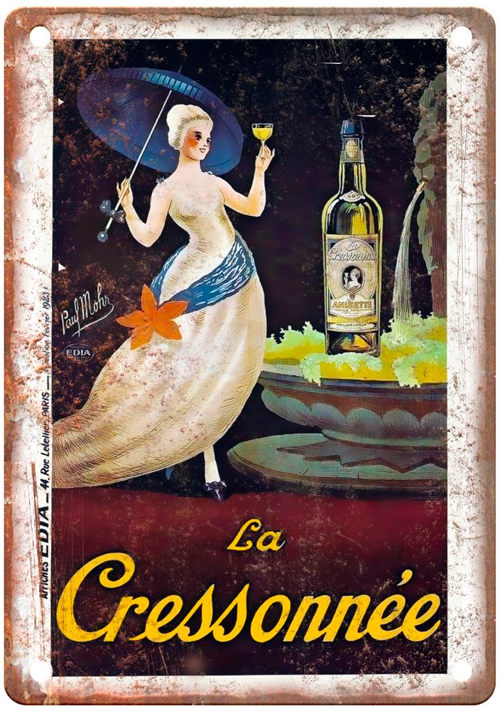 MOHR, Paul La Cressonnée, 1923 Vintage Liquor Poster Reproduction Sign