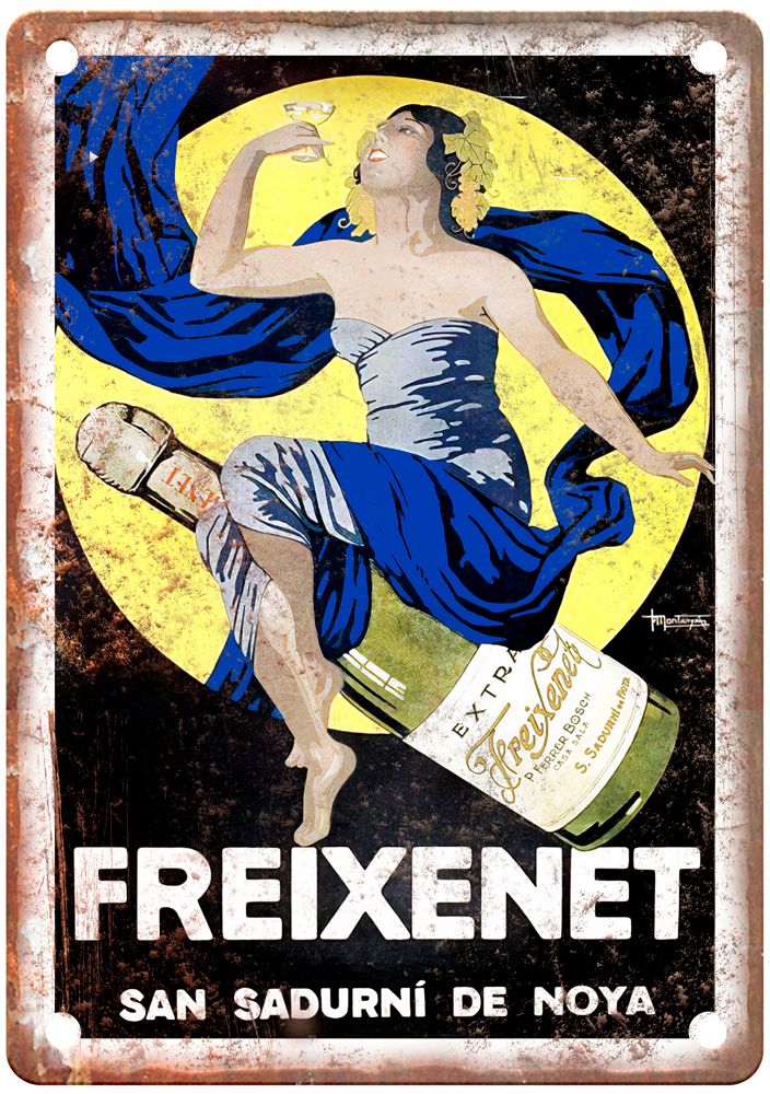 MONTANER Freixenet, San Sadurní de Noya Liquor Poster Retro Look Sign