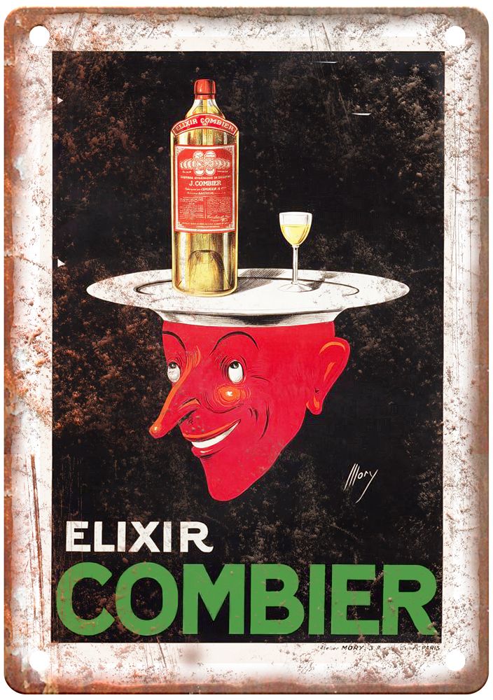 MORY [Malakoff] Elixir Combier, c 1930 Liquor Poster Retro Look Sign