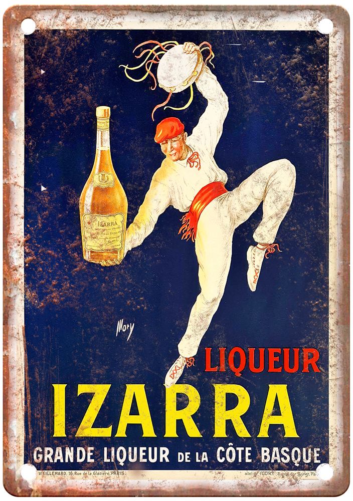 MORY Izarra Liqueur, c 1930s Vintage Liquor Poster Reproduction Metal Sign