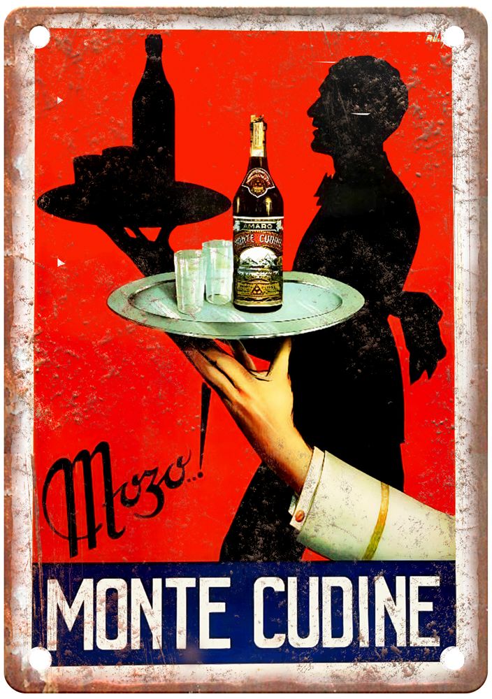 Mozo! Monte Cudine Vintage Liquor Poster Retro Look Sign