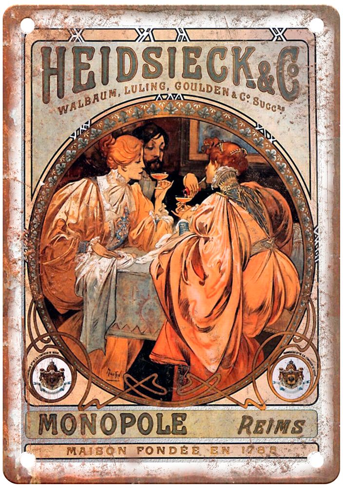 1901 Vintage Liquor Poster Retro Look Reproduction Metal Sign