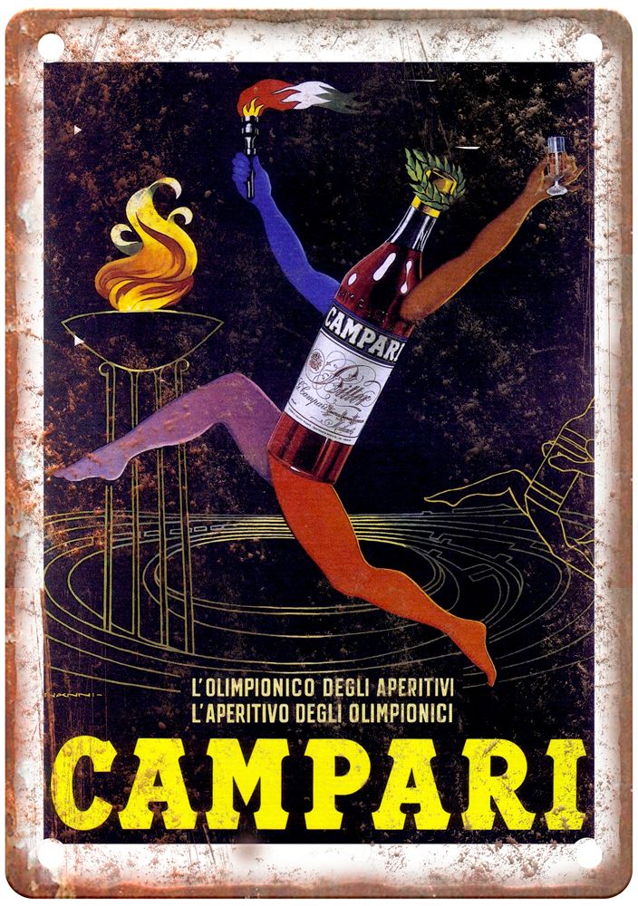 NANNI Nino-Campari-1960 Vintage Liquor Poster Reproduction Metal Sign