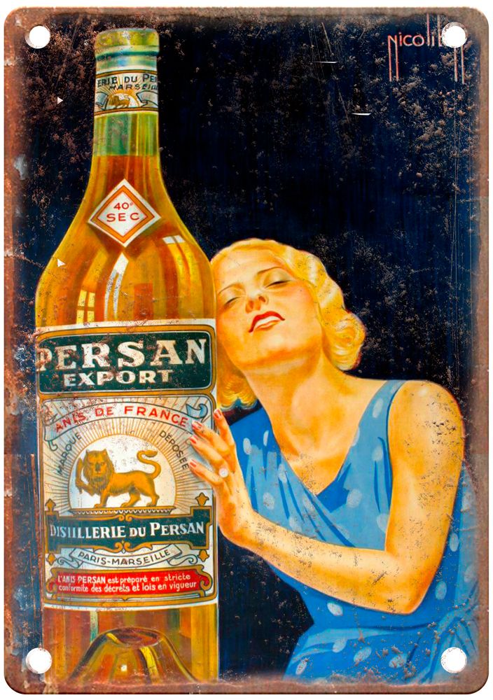 1930s Vintage Liquor Poster Retro Look Reproduction Metal Sign