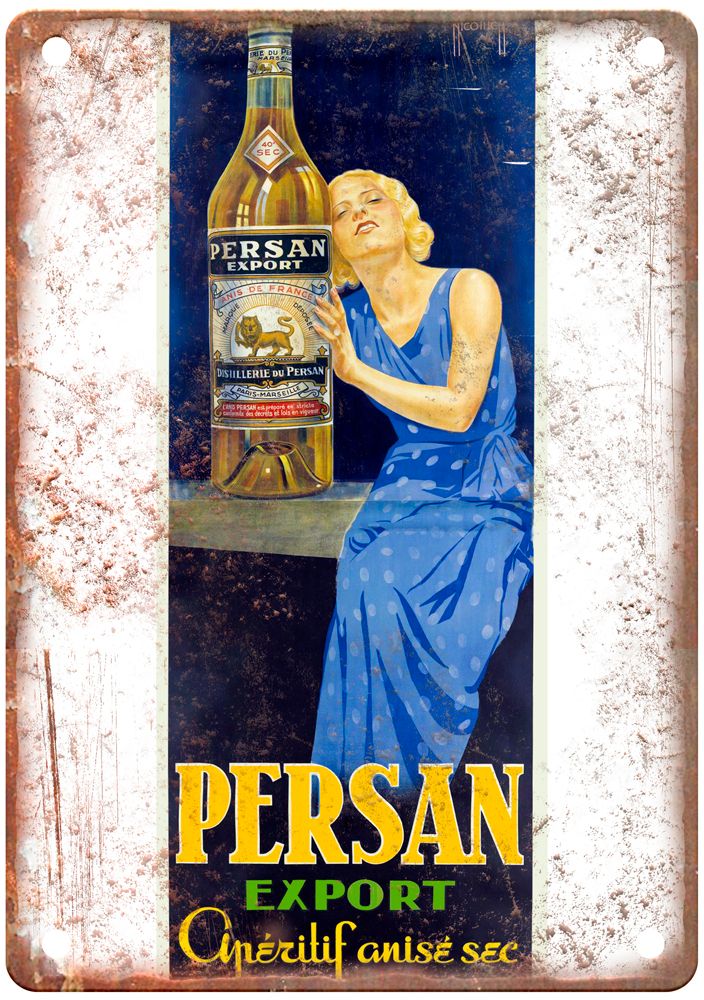 ApéritifAnisé Sec Vintage Liquor Poster Reproduction Metal Sign