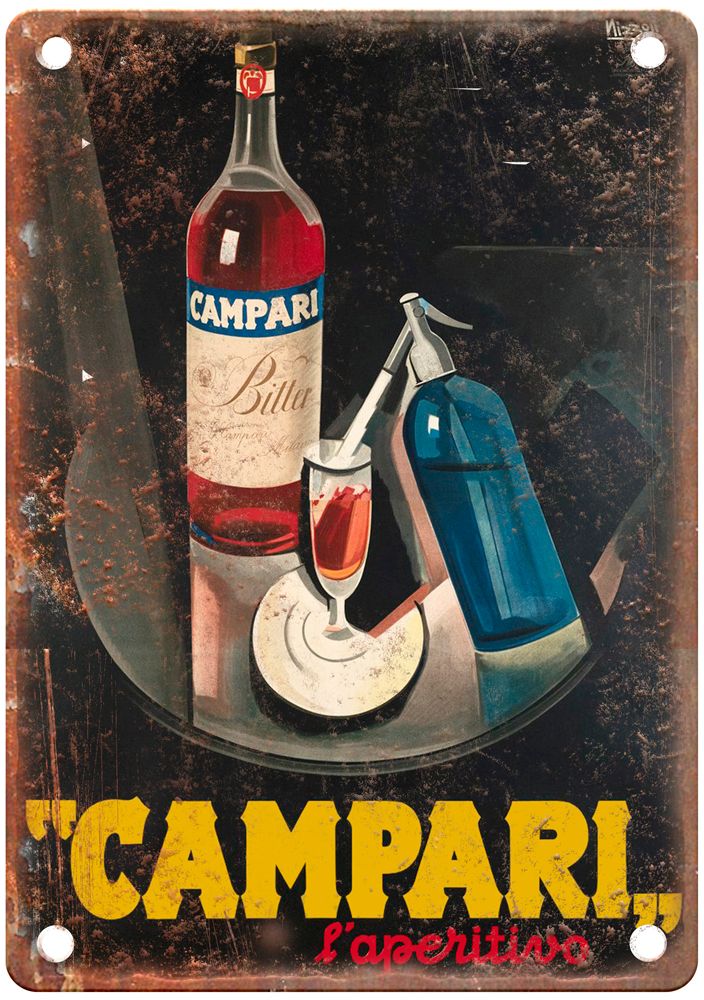 NIZZOLI Marcello-Campari, l'aperitivo-1926 Liquor Poster Retro Look Sign