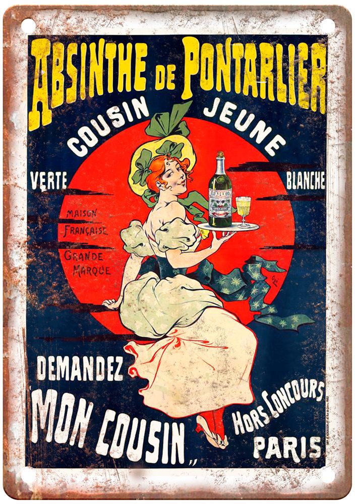 Paris Vintage Liquor Poster Retro Look Reproduction Metal Sign