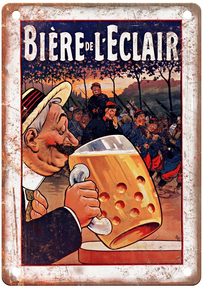 OGÉ, Eugène Bière de l'Eclair, 1900 Liquor Poster Retro Look Sign