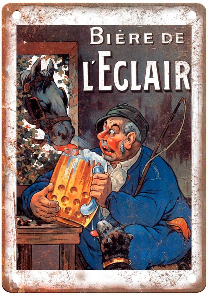 OGÉ, Eugène Bière de l'Éclair, 1912 Liquor Poster Retro Look Sign