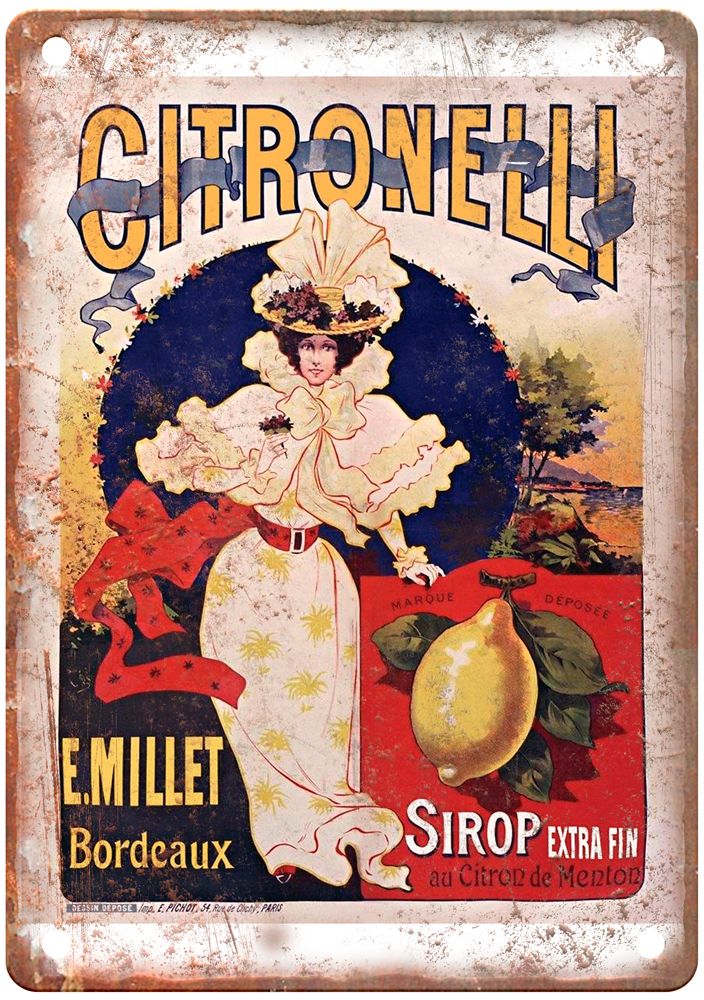 OGÉ, Eugène Citronelli, Sirop extra fin Liquor Poster Retro Look Sign