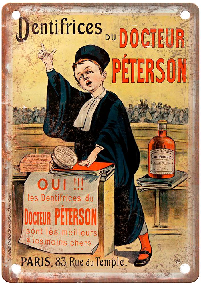 Eugène Dentifrices du Docteur Péterson Liquor Poster Retro Look Sign