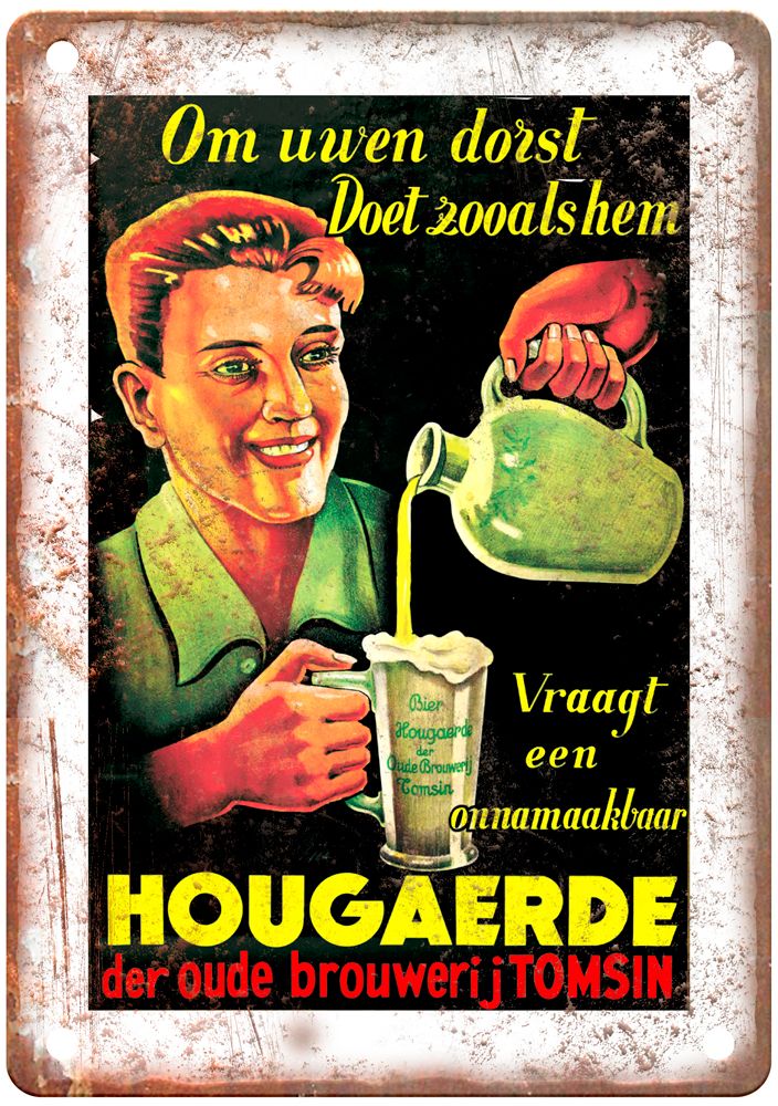 Vraagt een onnamaakbaar Hougaerde Vintage Liquor Poster Sign