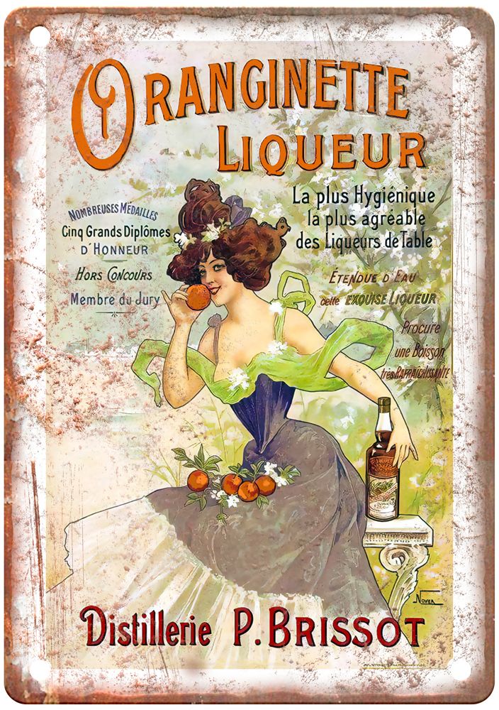 Oranginette Liqeur Vintage Liquor Poster Retro Look Sign