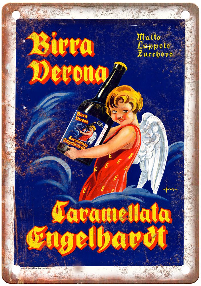 Caramellata Engelhardt Liquor Poster Retro Look Reproduction Metal Sign