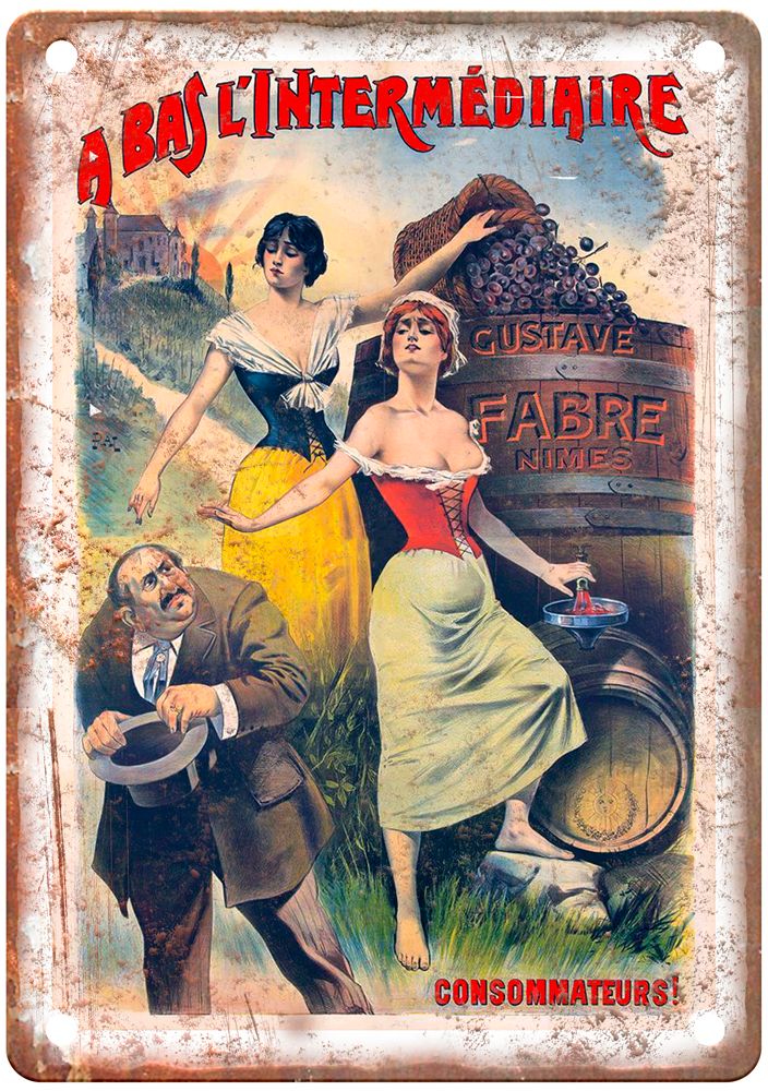 Nîmes Vintage Liquor Poster Retro Look Reproduction Metal Sign