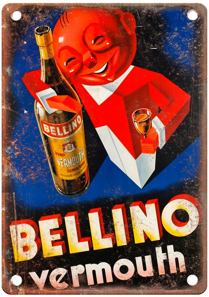 PATKEVICH Eugene-Bellino Vermouth-1943 Liquor Poster Retro Look Sign