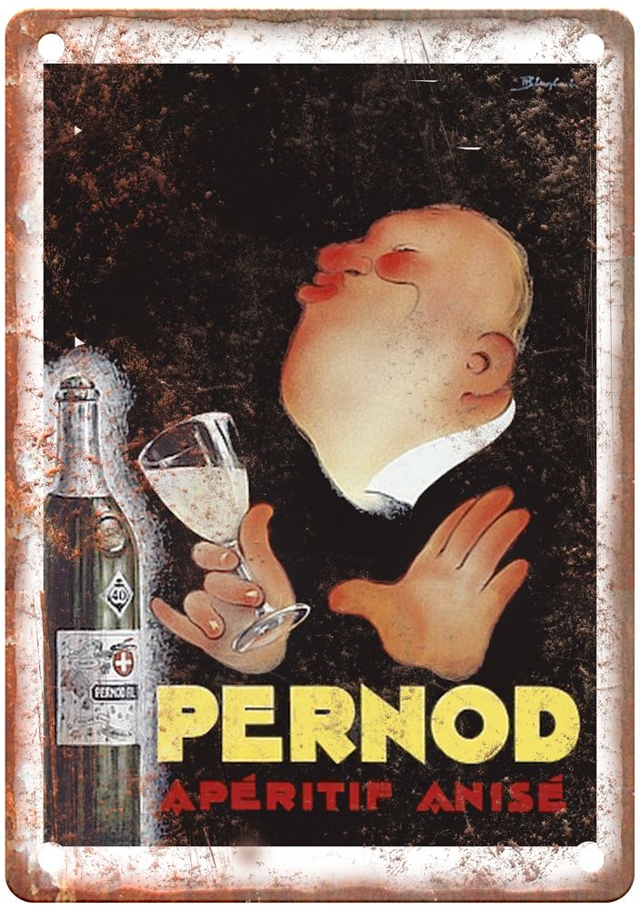 Pernod, Apéritif Anisé Vintage Liquor Poster Reproduction Metal Sign