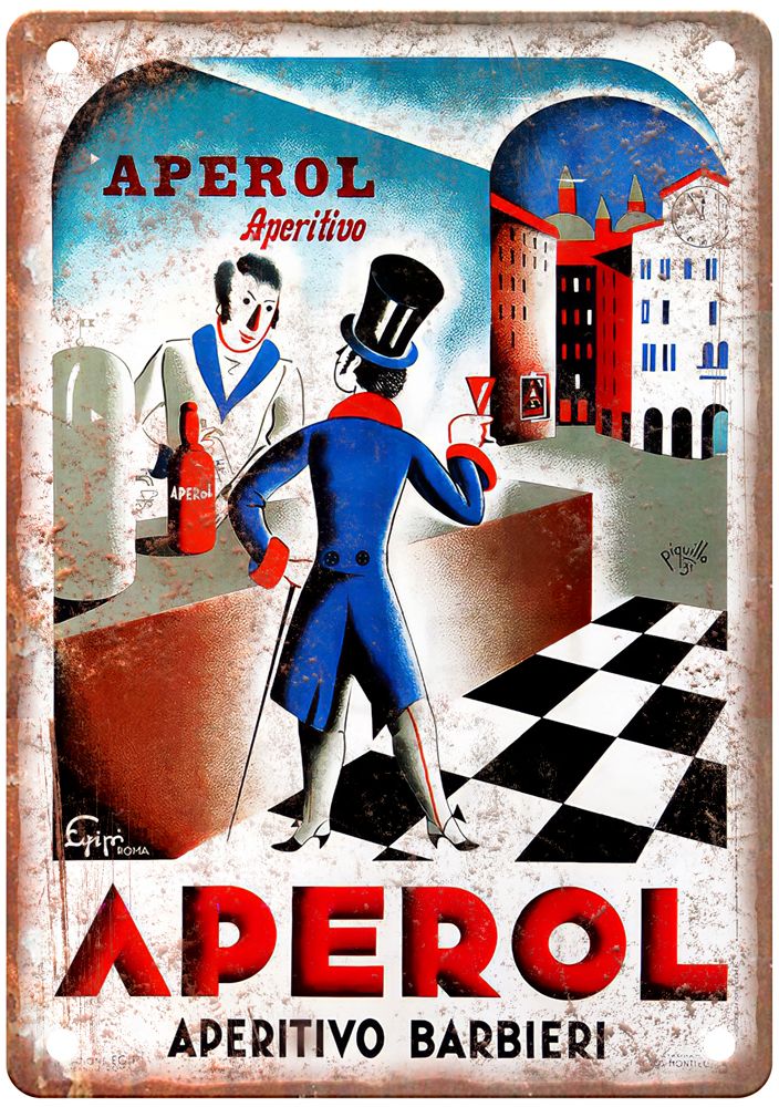 PIQUILLO Aperol, Aperitivo Barbieri, 1931 Liquor Poster Retro Look Sign