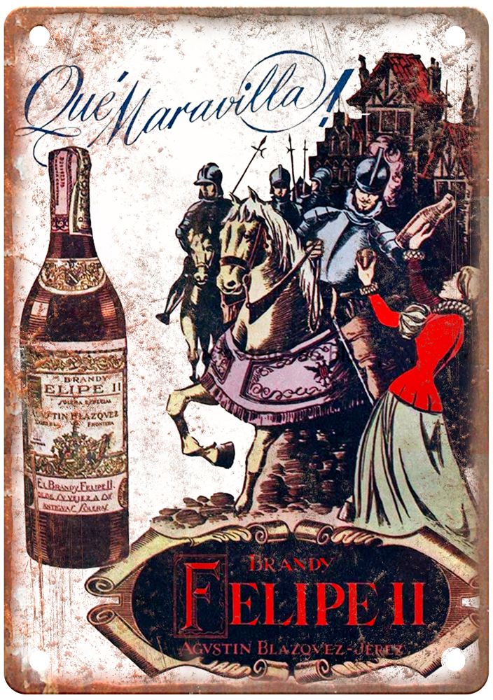 Spain Vintage Liquor Poster Retro Look Reproduction Metal Sign