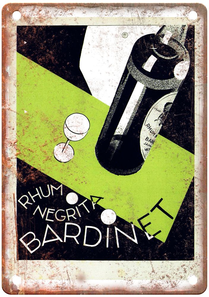 Rhum Negrita Bardinet, 1929 Vintage Liquor Poster Reproduction Metal Sign