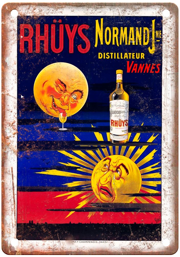 Rhüys Normand Distillateur Vannes Vintage Liquor Poster Reproduction Sign