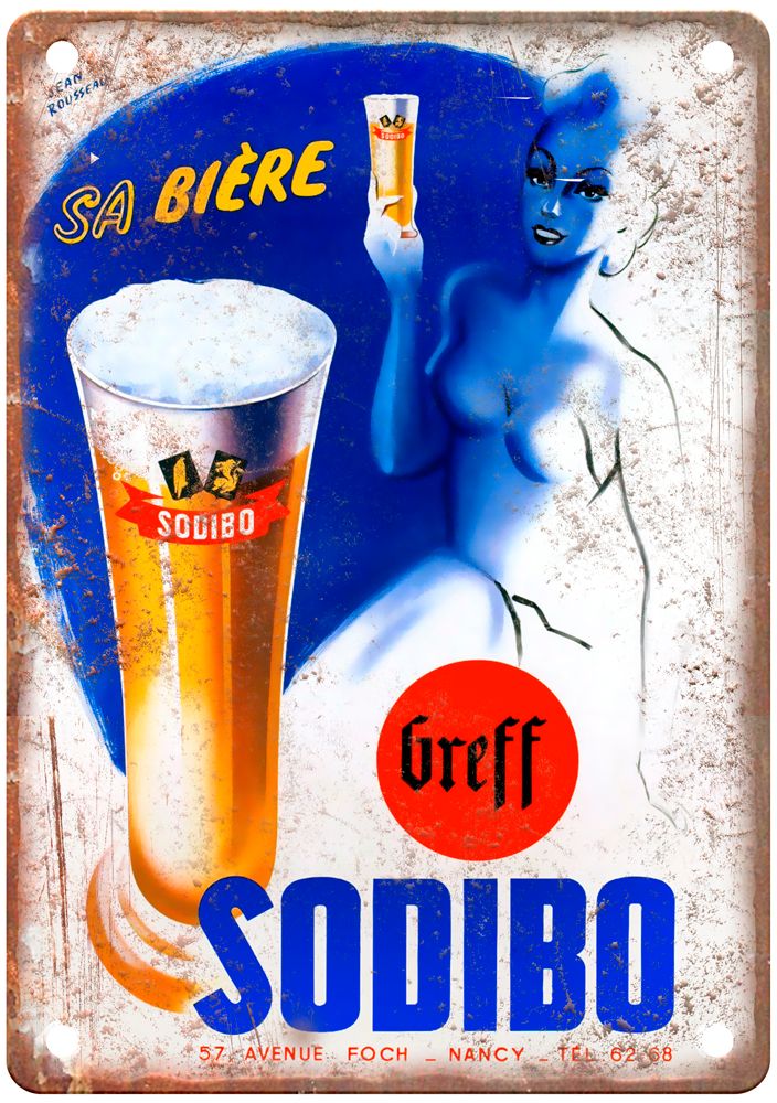 ROUSSEAU, Jean Sa Bière, Greff Sodibo Liquor Poster Retro Look Sign