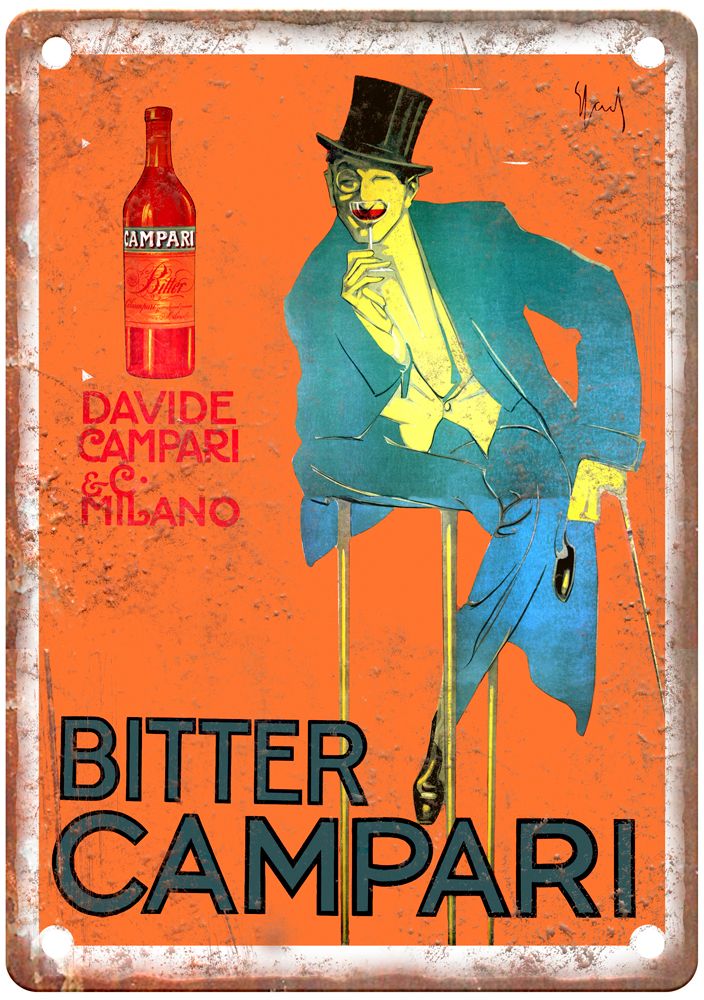 SACCHETTI Enrico-Bitter Campari-1921 Vintage Liquor Poster Retro Look Sign