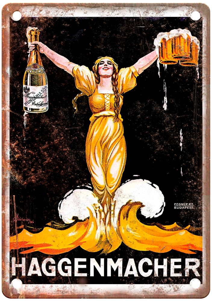 SÁROSSY Haggenmacher, Budapest, 1924 Liquor Poster Retro Look Sign