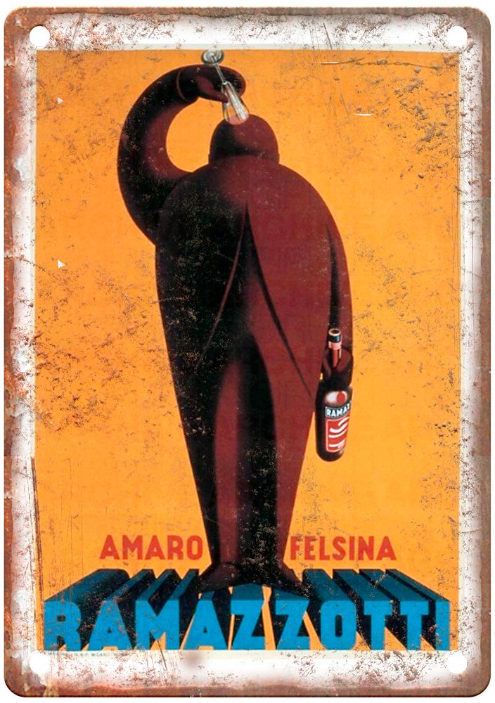 SENECA, Federico Amaro Ramazzotti, 1933 Liquor Poster Retro Look Sign