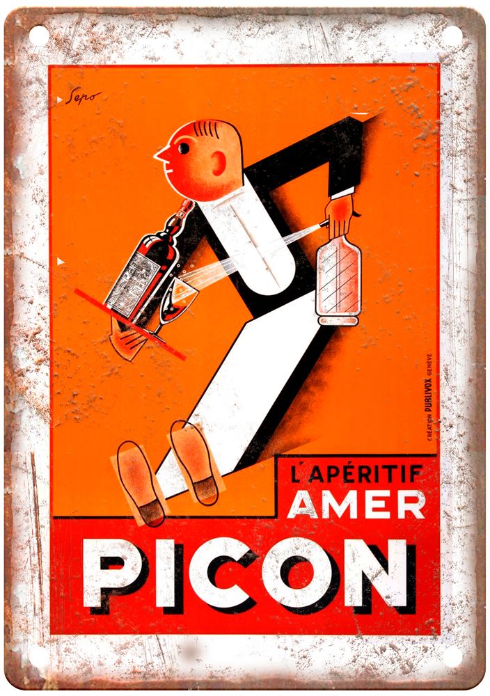 SEPO (Severo POZZATI) L'Apéritif Amer Picon Liquor Poster Retro Look Sign