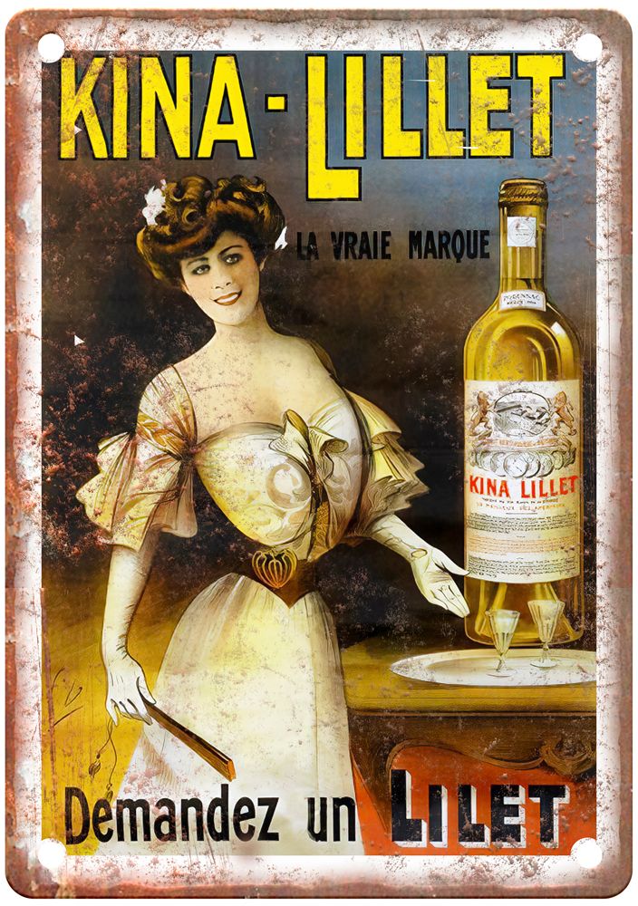 STALL, J Kina-Lillet, 1904 Vintage Liquor Poster Reproduction Metal Sign