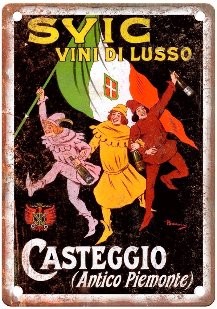 SVIC Vini di Lusso, Casteggio, c 1927 Liquor Poster Retro Look Sign