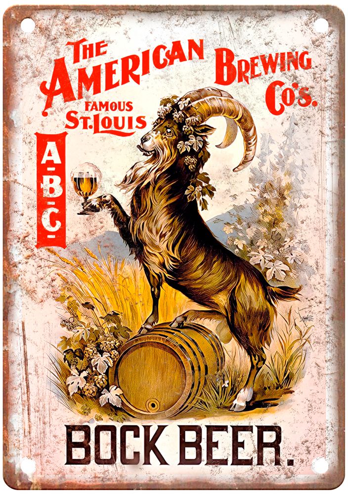 Famous St Louis Bock Beer Vintage Liquor Poster Reproduction Metal Sign